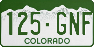 CO license plate 125GNF