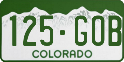 CO license plate 125GOB