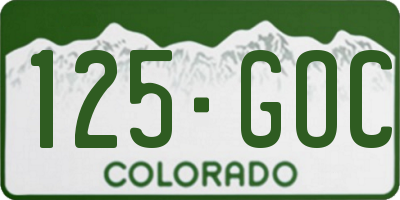 CO license plate 125GOC