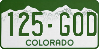 CO license plate 125GOD