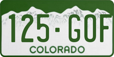 CO license plate 125GOF