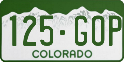 CO license plate 125GOP
