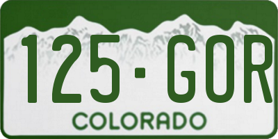 CO license plate 125GOR
