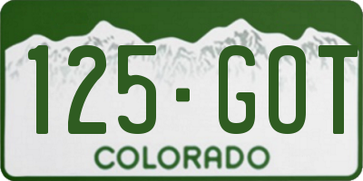 CO license plate 125GOT