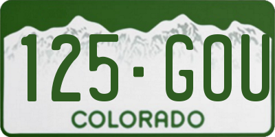 CO license plate 125GOU