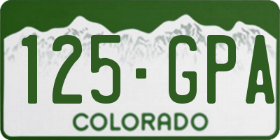 CO license plate 125GPA