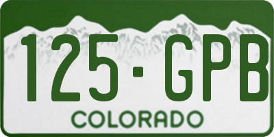 CO license plate 125GPB