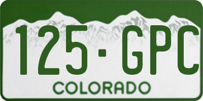 CO license plate 125GPC