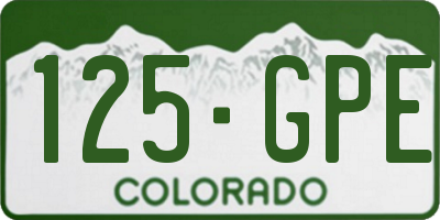CO license plate 125GPE
