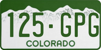 CO license plate 125GPG