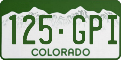 CO license plate 125GPI