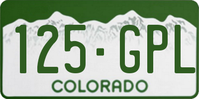 CO license plate 125GPL
