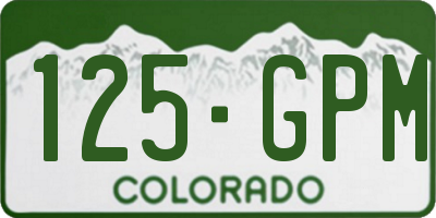 CO license plate 125GPM