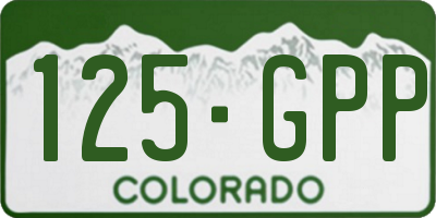 CO license plate 125GPP