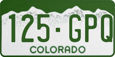 CO license plate 125GPQ