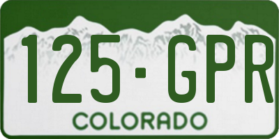CO license plate 125GPR