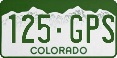 CO license plate 125GPS