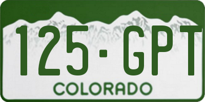 CO license plate 125GPT