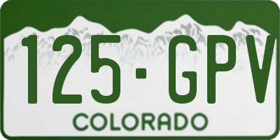 CO license plate 125GPV
