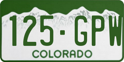 CO license plate 125GPW