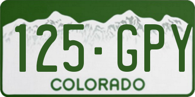 CO license plate 125GPY