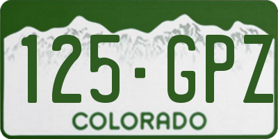 CO license plate 125GPZ