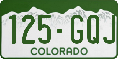 CO license plate 125GQJ