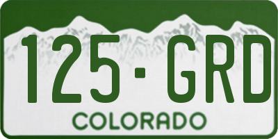 CO license plate 125GRD