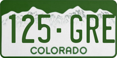 CO license plate 125GRE