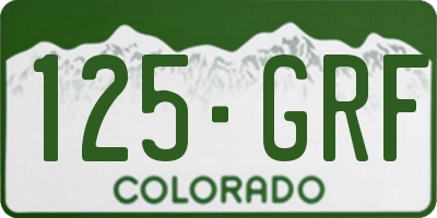 CO license plate 125GRF