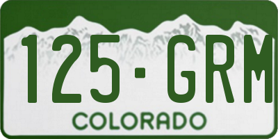 CO license plate 125GRM