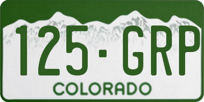 CO license plate 125GRP