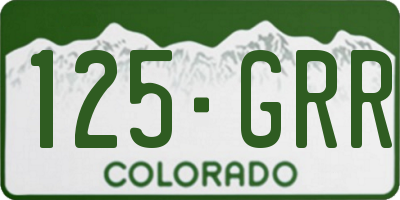 CO license plate 125GRR