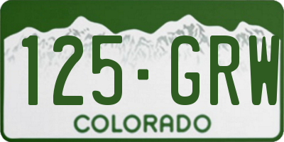 CO license plate 125GRW