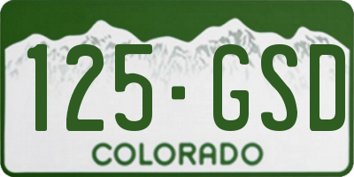 CO license plate 125GSD