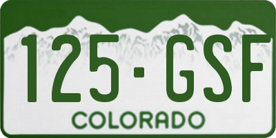 CO license plate 125GSF