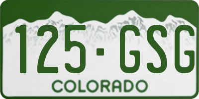 CO license plate 125GSG