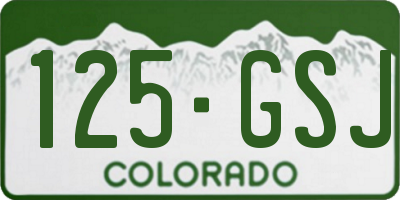 CO license plate 125GSJ