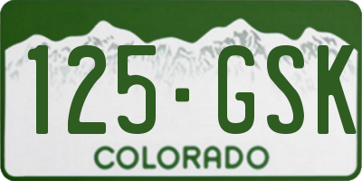 CO license plate 125GSK