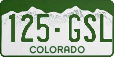 CO license plate 125GSL