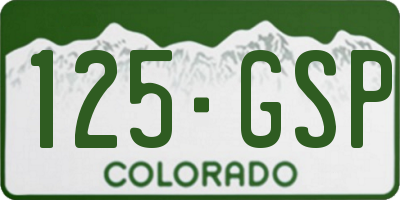 CO license plate 125GSP