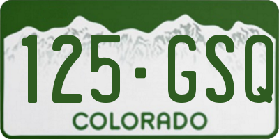 CO license plate 125GSQ