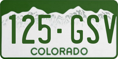 CO license plate 125GSV