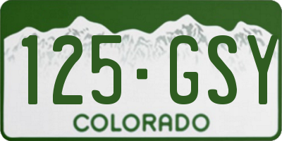 CO license plate 125GSY