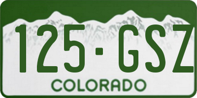 CO license plate 125GSZ