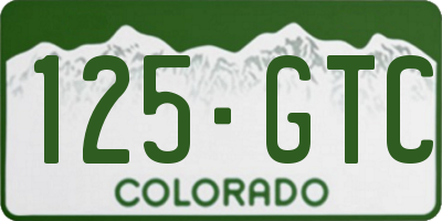 CO license plate 125GTC