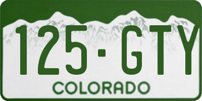 CO license plate 125GTY