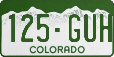 CO license plate 125GUH