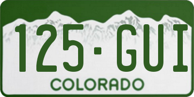 CO license plate 125GUI