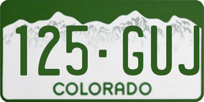 CO license plate 125GUJ